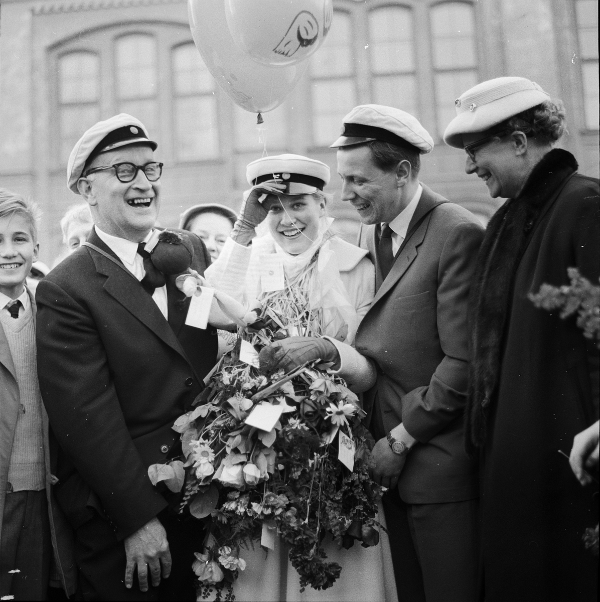 Årets första studenter från Högre allmänna läroverket, Uppsala 1959