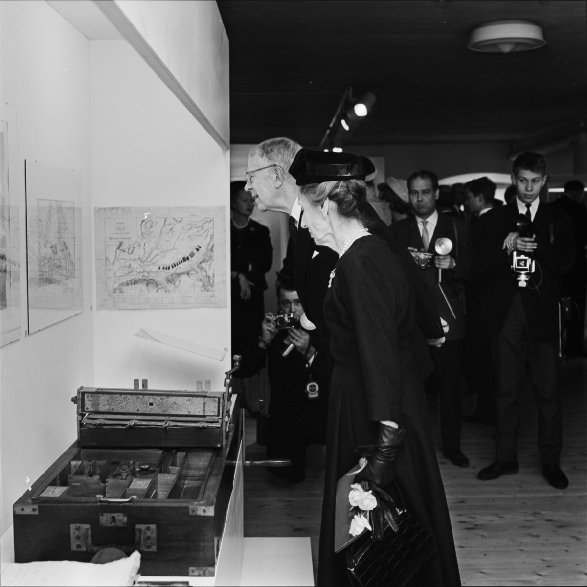 Kungligt besök på Upplandsmuseet, Uppsala 1963