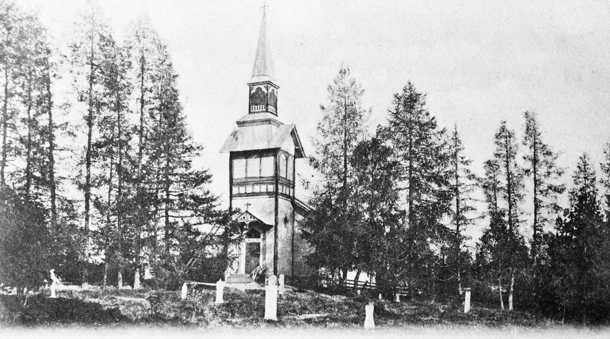 Tidigt vykort. Ornö kyrka.