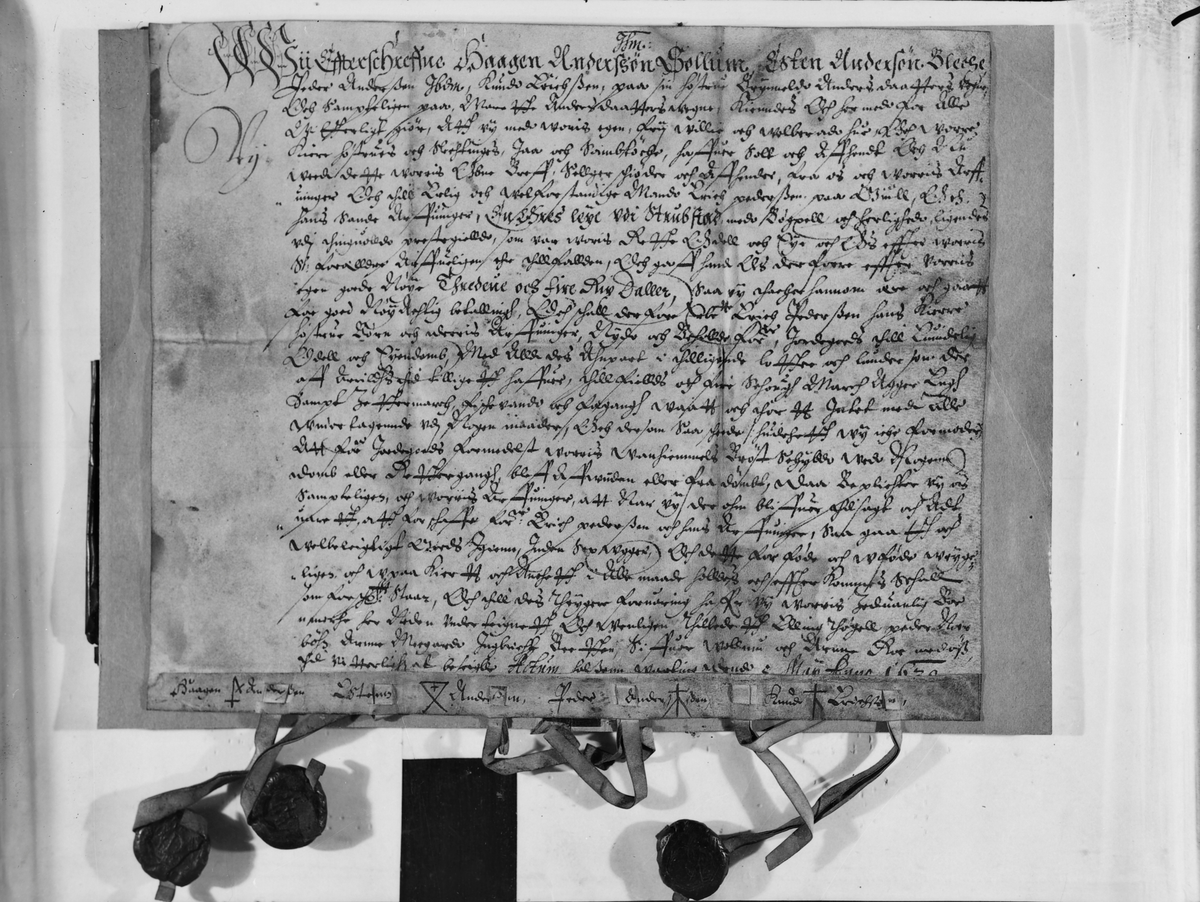 Statsarkivet, foto av gamle skinnbrev