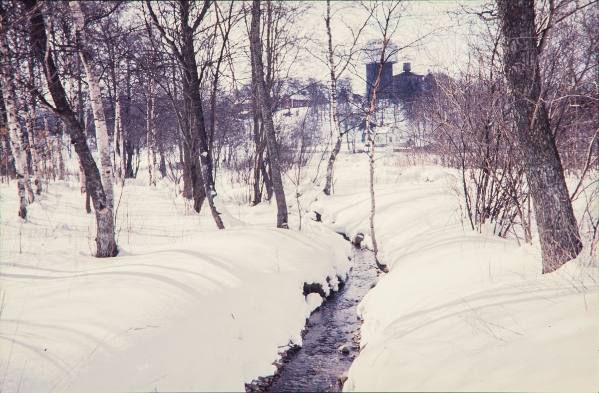 Vintervy från Kungsmaden, mot Solberget. Växjö, 1958.