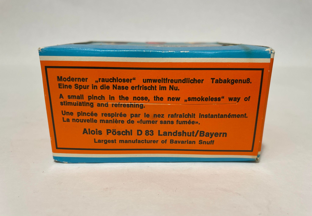 Ozona Snuff, Menthol-Tabac, english type