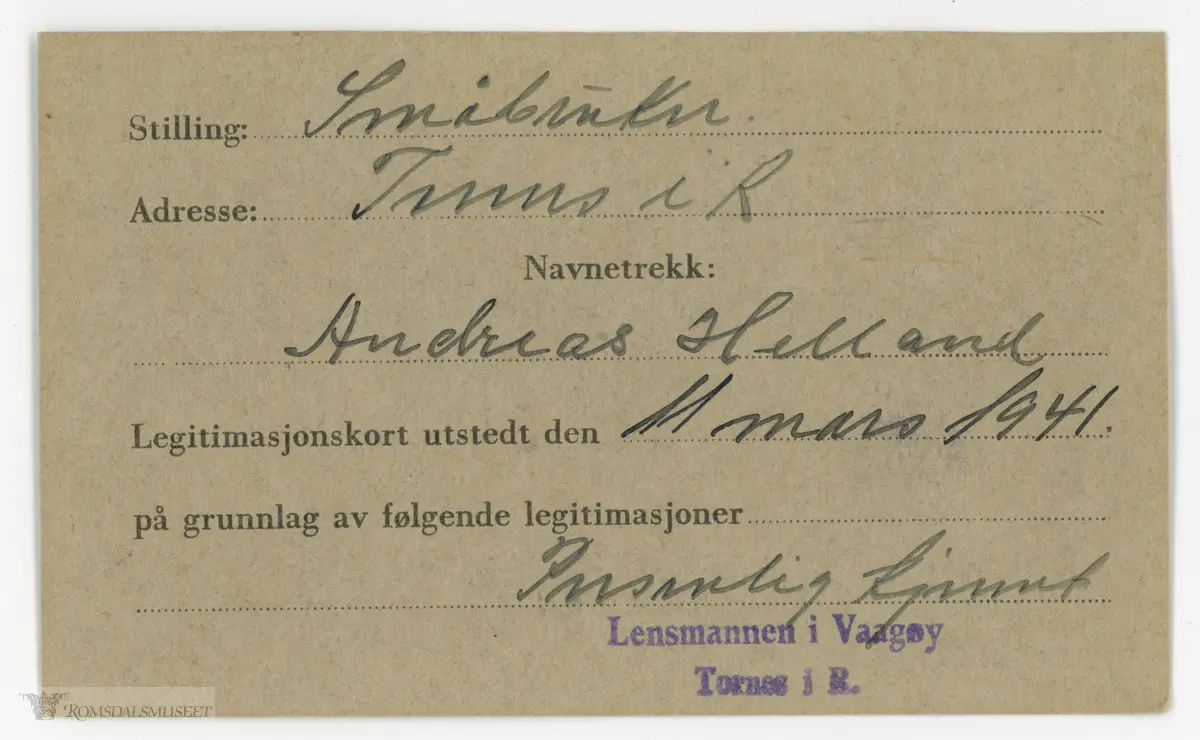 20, Småbruker Andreas Helland f.09.11.1877, Vatne