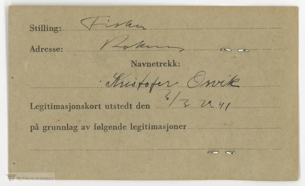 1019, Fisker Kristoffer Orvik f.26.01.1903, Aukra