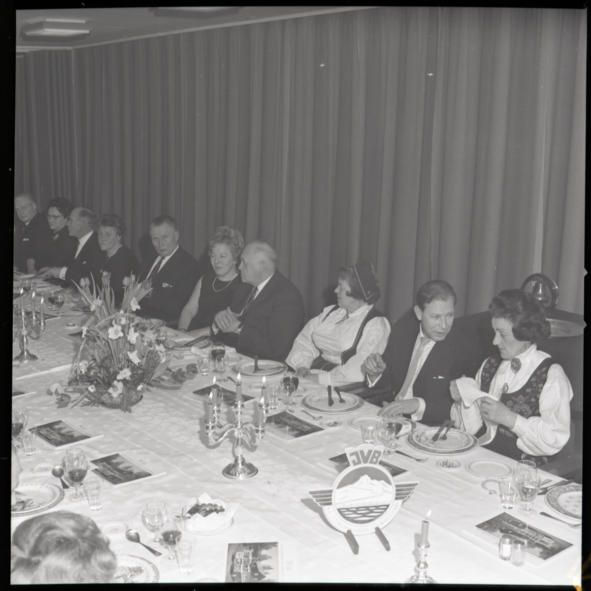 Festmiddag på Fagernes Hotell JVB 50 år, 3. januar 1970
