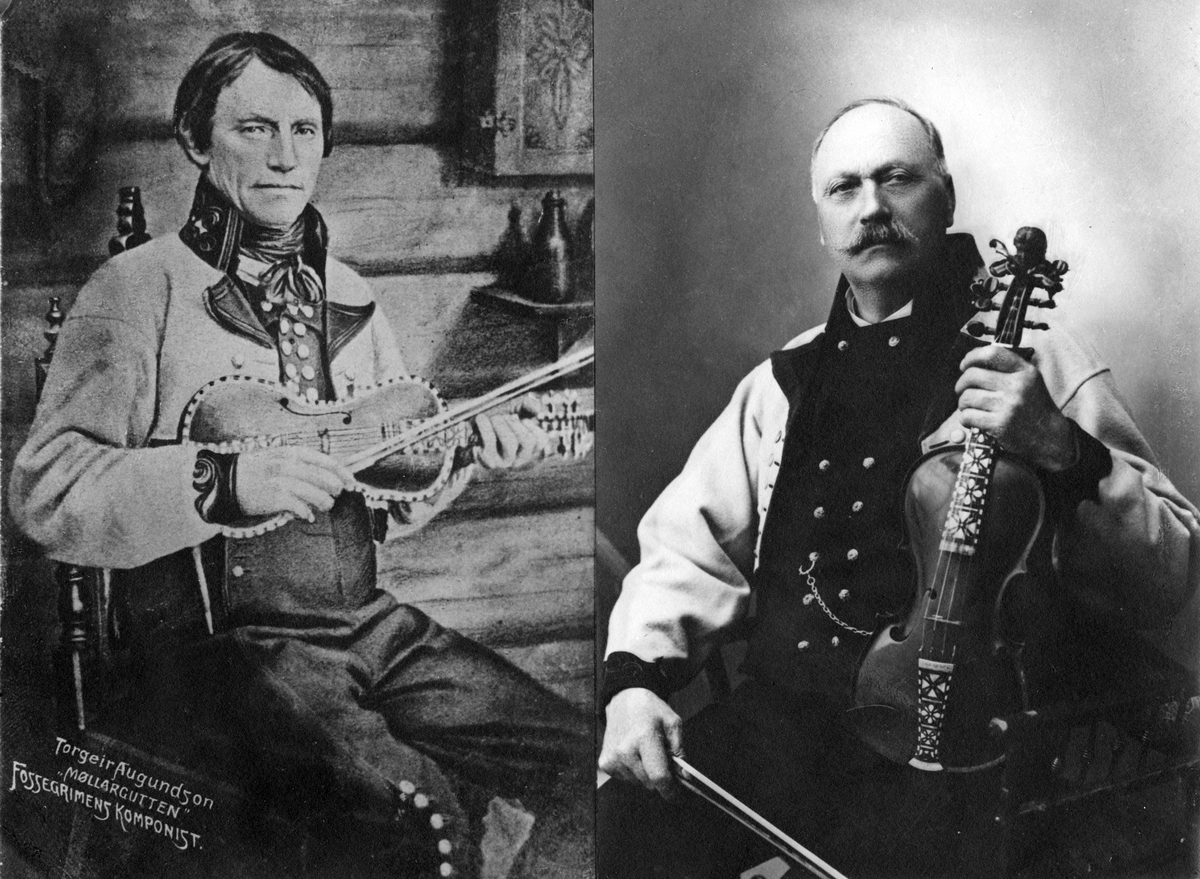 Torgeir Augundson ("Myllarguten") (1801 - 1872) og sønnen konsertmusiker Torgeir Torgeirson.