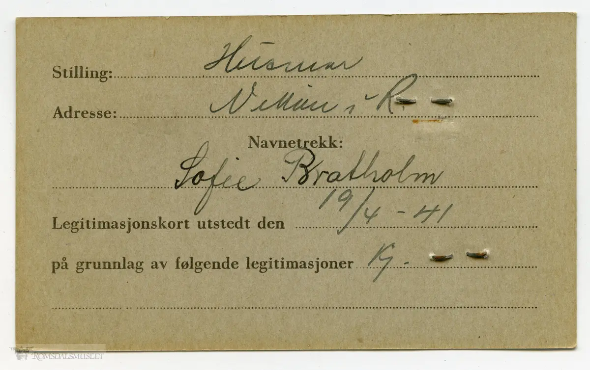 1804, Husmor Sofie Bratholm f.29.10.1893, Hustad