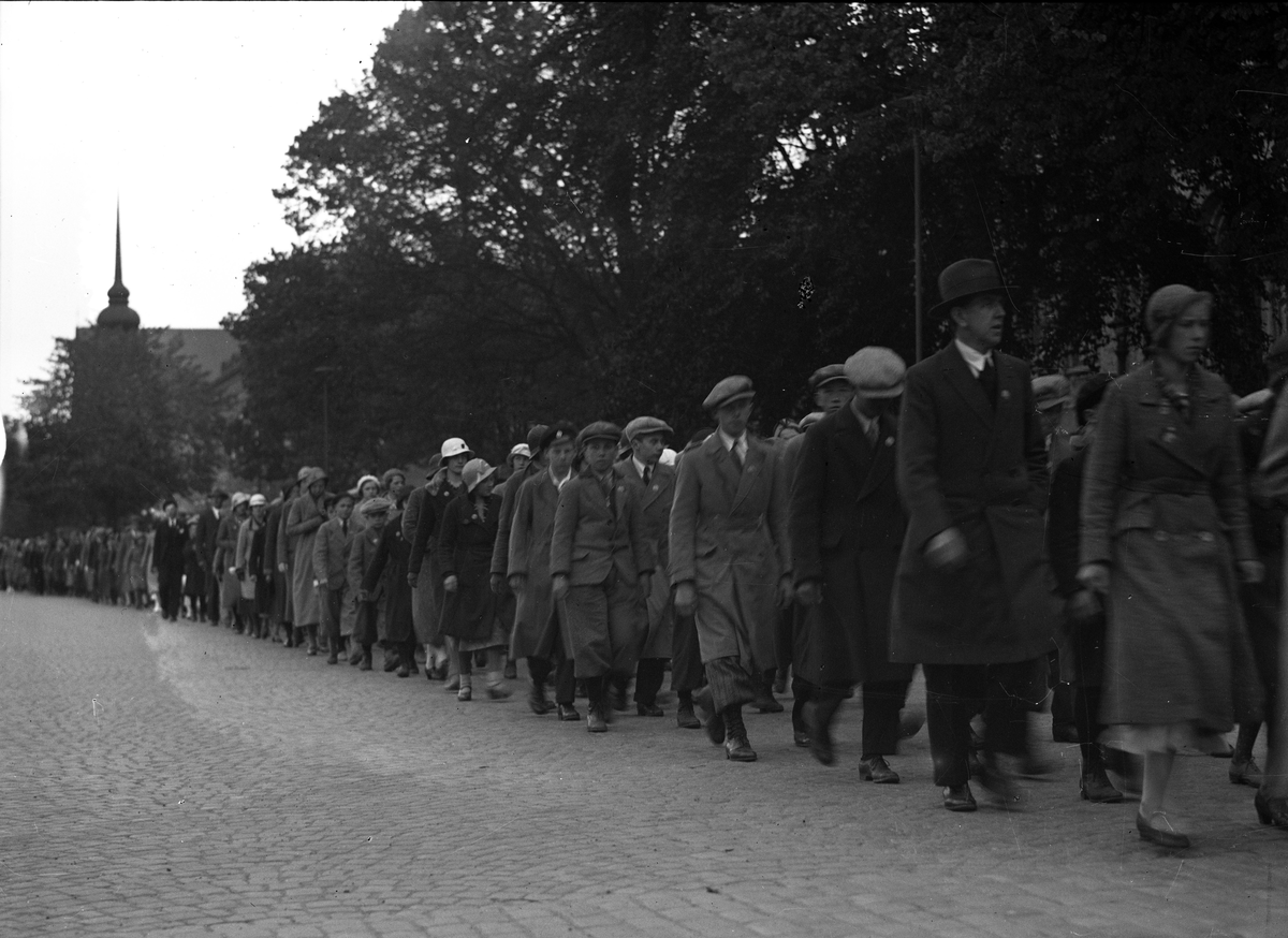 Frälsningsarmén har en sammankomst på torget 1934.