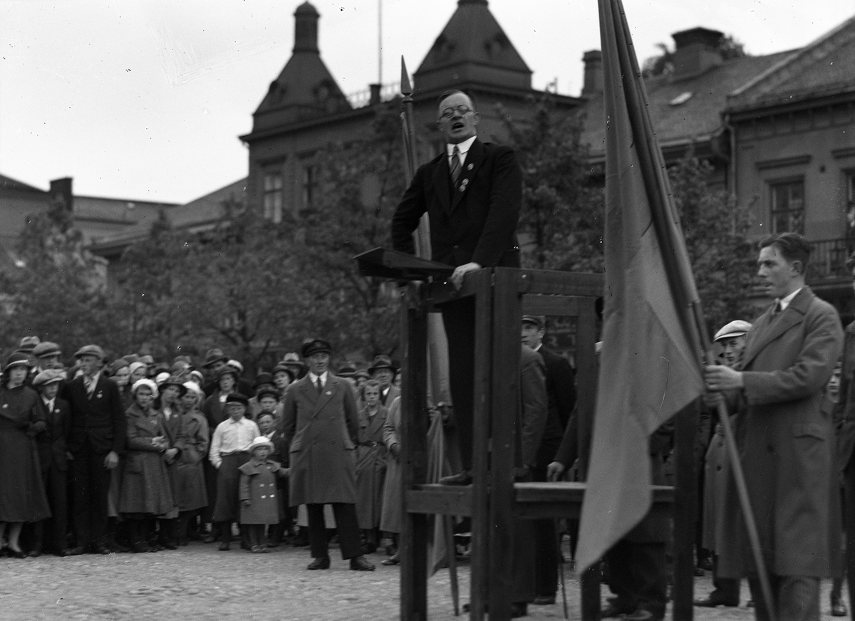 Frälsningsarmén har en sammankomst på torget 1934.