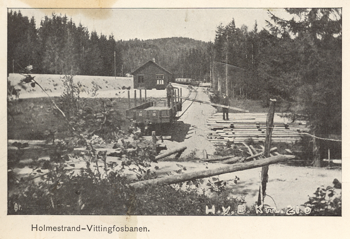 Holmestrand-Vittingfossbanen, her ved Haslestad i Hof.