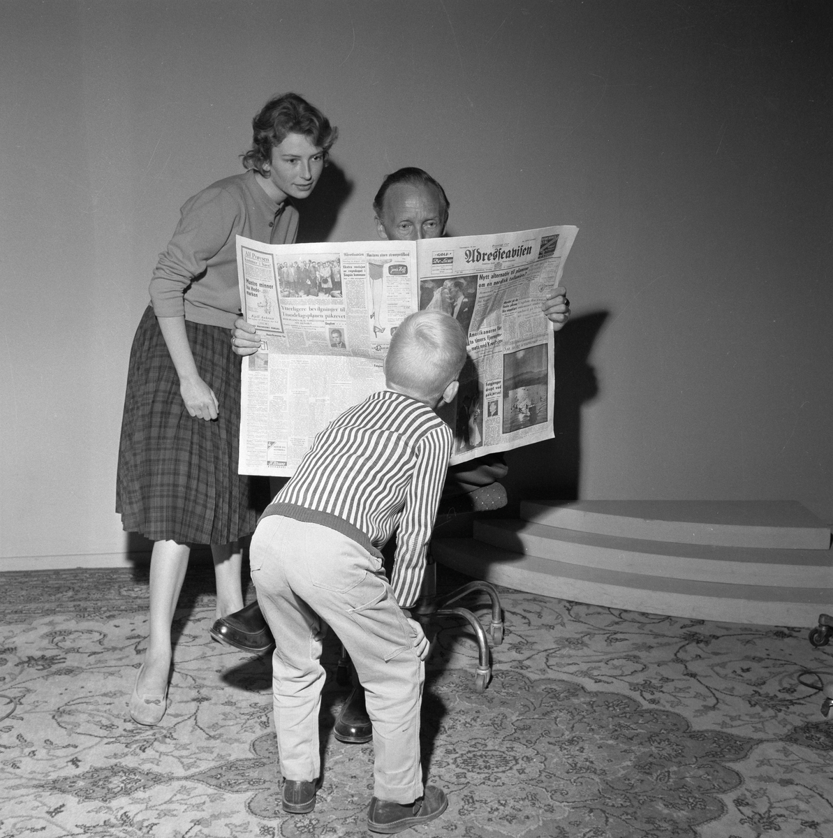 Familie med Adresseavisen