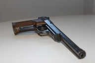 Walther Olympia, Long Rifle, kaliber 22, pistol med serienummer 57740, inkl magasin