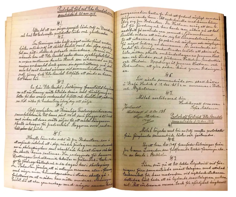 Vita bandets protokollsbok.