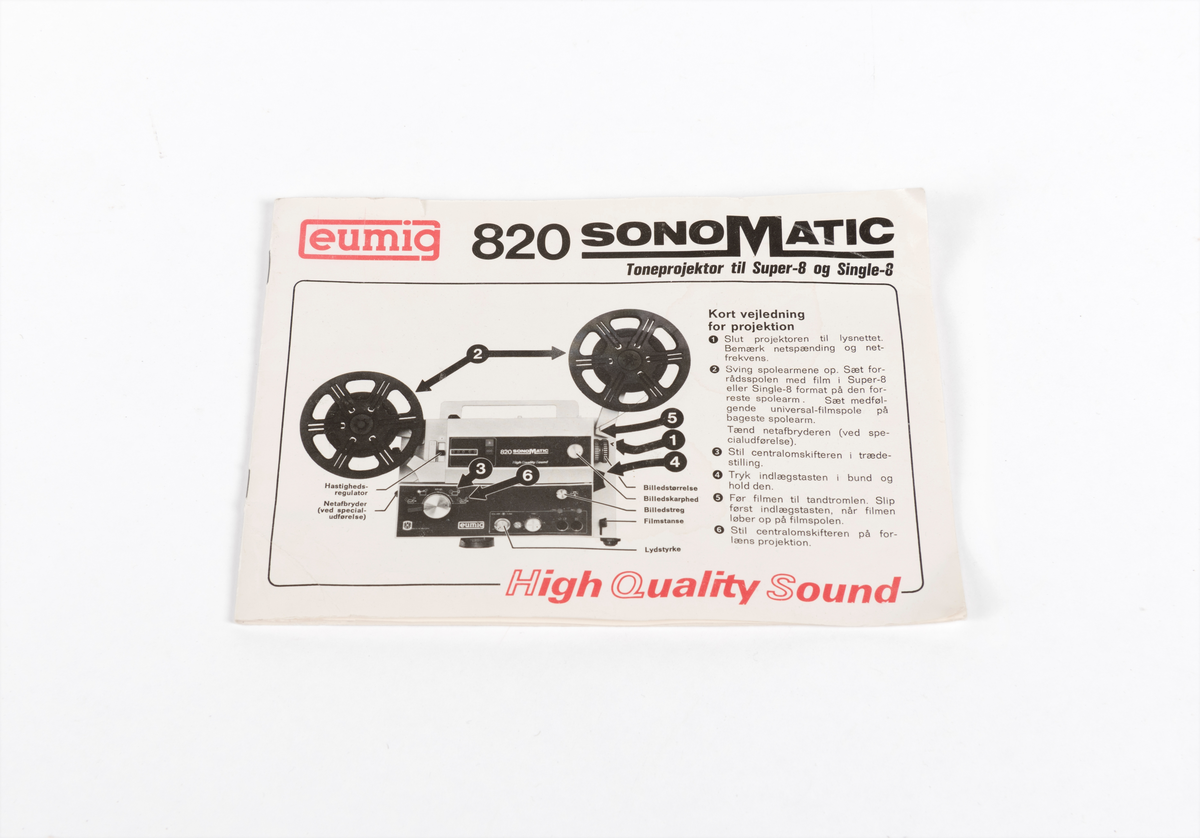 Eumig 820 Sono Matic. Toneprojektor til Super-8 og Single-8