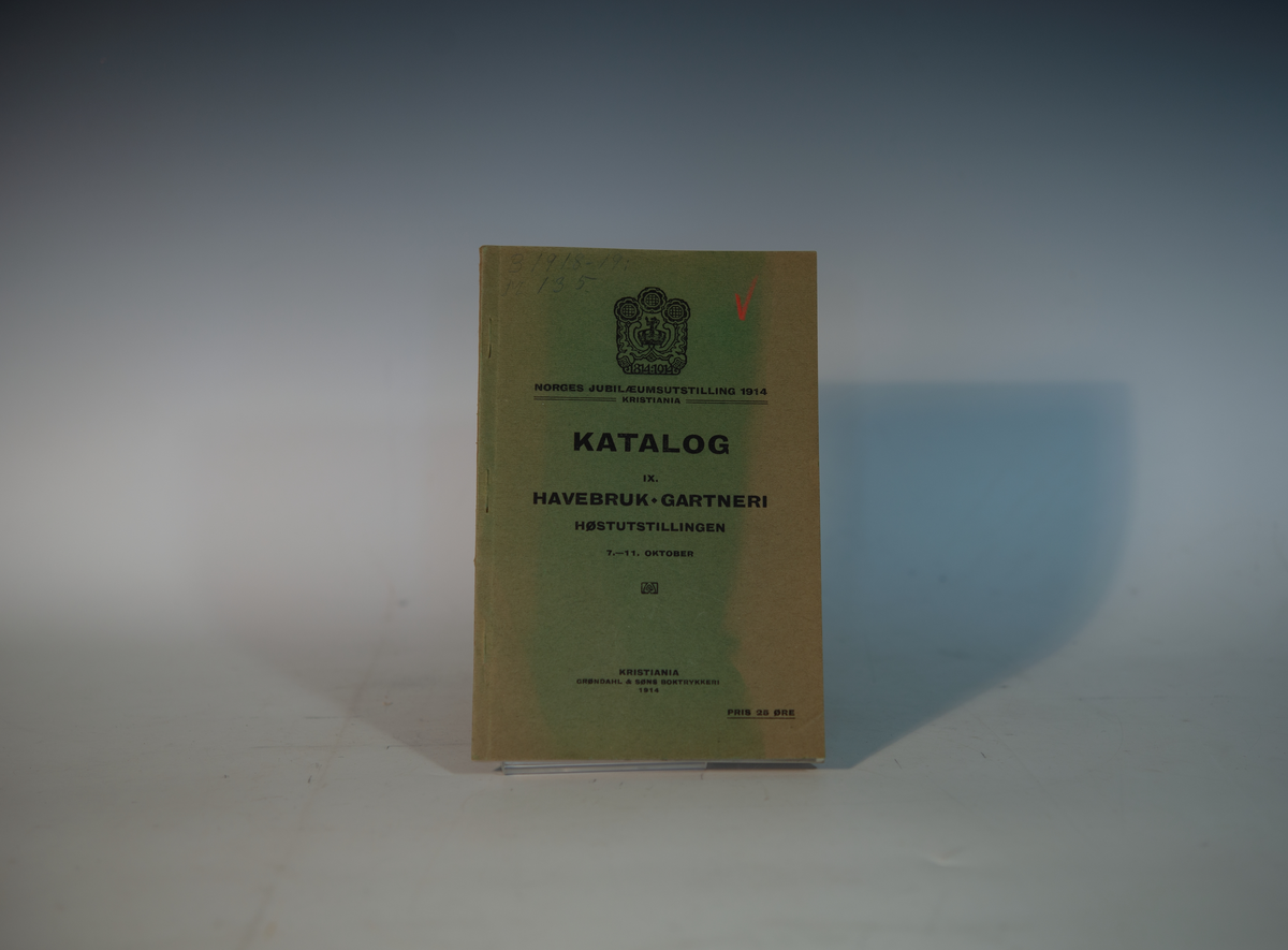 Prot: Katalog over havebruk, Norges Jubileumsutst. 1914. IX. Katalog over Havebruk-Gartneri. Kr.a. 1914.