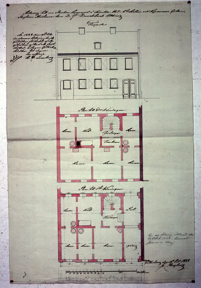 Stenhusbyggnad som slaktaremästaren Detlof Friedrich Durchbach ämnar låta uppföra på sin tomt.