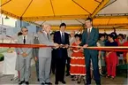 Invigning. Besök vid fabriken i Mosquera. Colombia, 1980-tal.