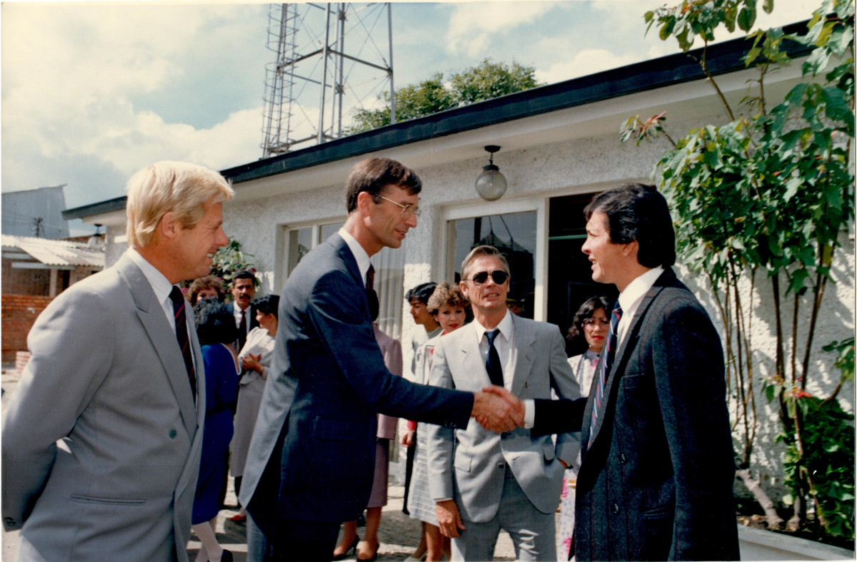 Besök vid fabriken i Mosquera. Colombia, 1980-tal.