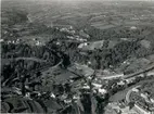 Flygfoto över en industrianläggning i Frankrike, 1950.