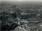 Flygfoto över en industrianläggning i Frankrike, 1950.