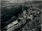 Flygfoto över fabrik i Frankrike, 1950.