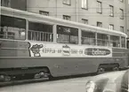 Reklam för Bellman-cigarrer på en spårvagn.