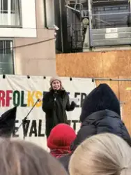 Samer og naturvernere i NSR-Nuorat og Natur og Ungdom protes