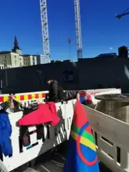 Samer og naturvernere i NSR-Nuorat og Natur og Ungdom protes