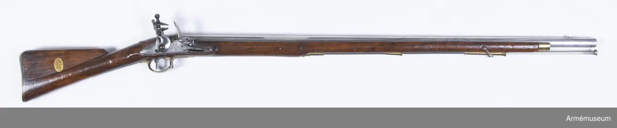 Gevär med flintlås. Svensk förändringsmodell 1830-tal.