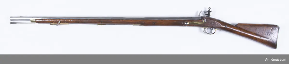 Gevär med flintlås. Svensk förändringsmodell 1830-tal.