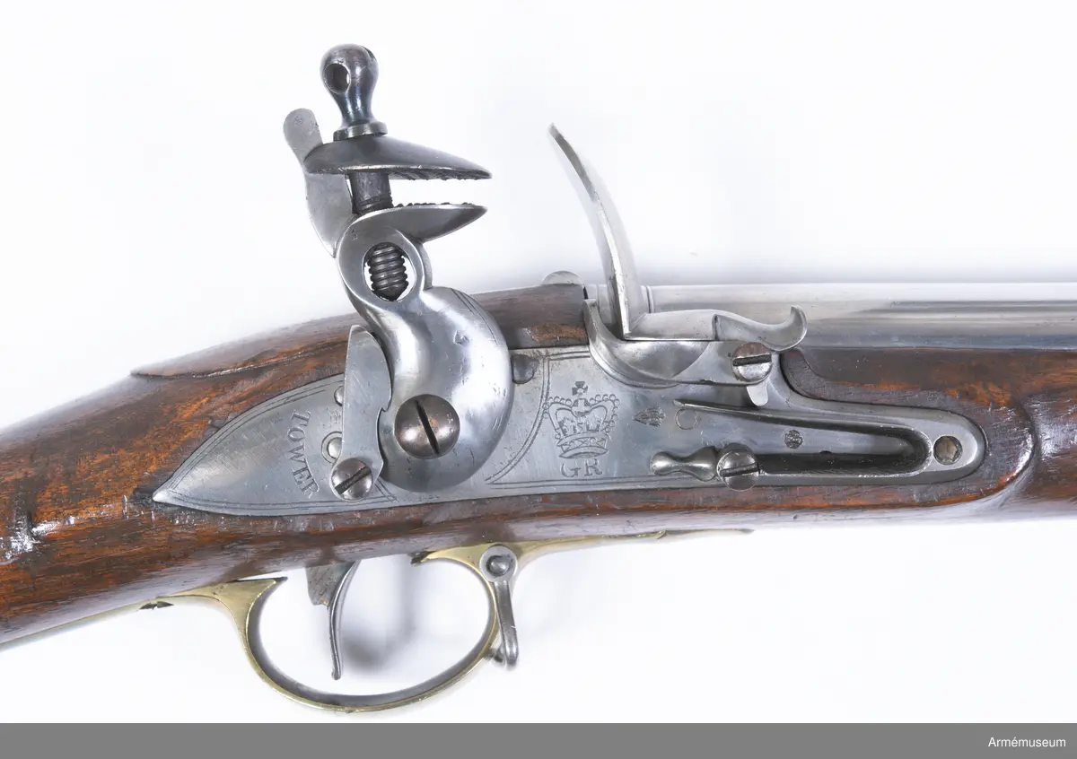 Gevär med flintlås. Svensk förändringsmodell 1830-tal.