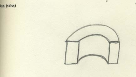 Del av ring i furu. Trasig.