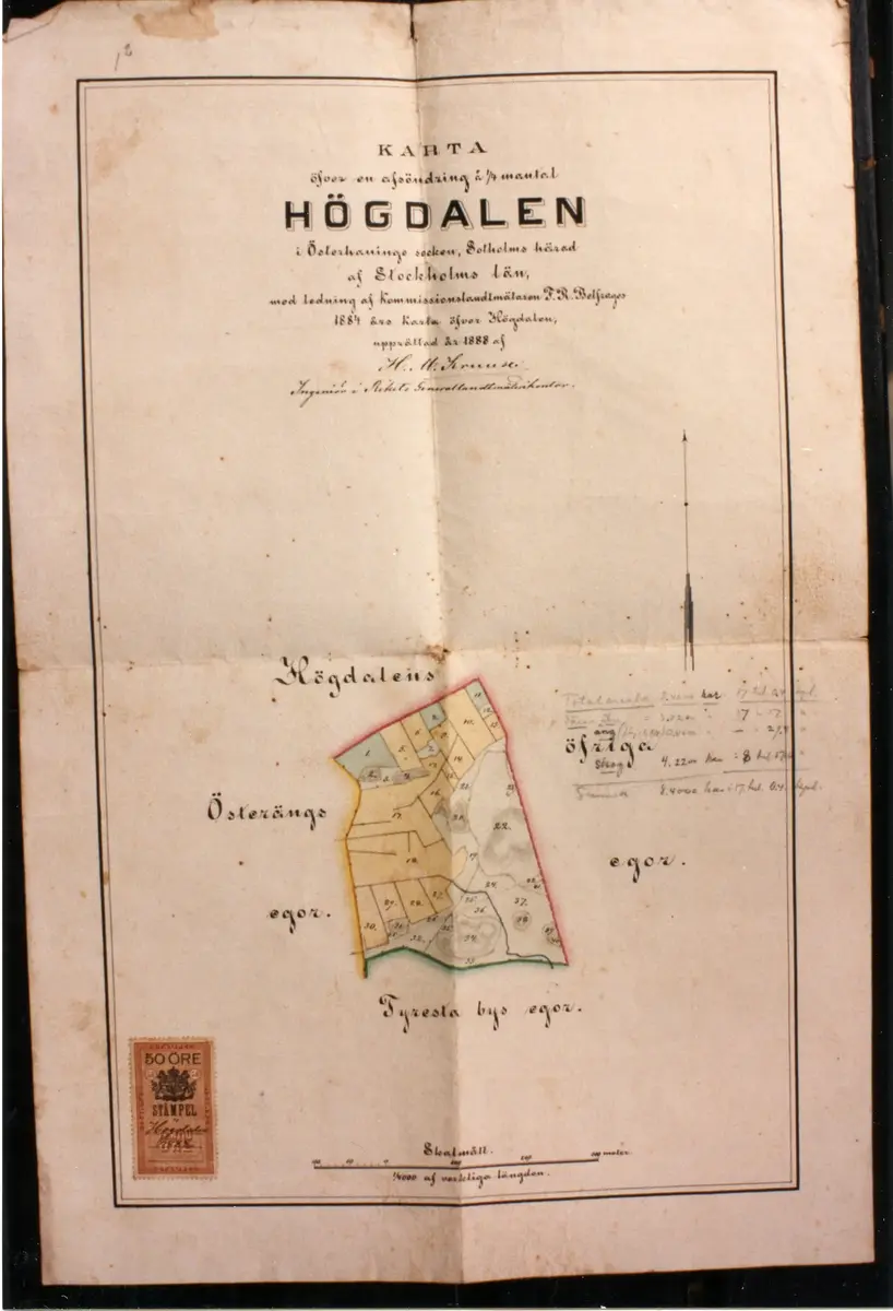 Högdalen. Karta från 1888