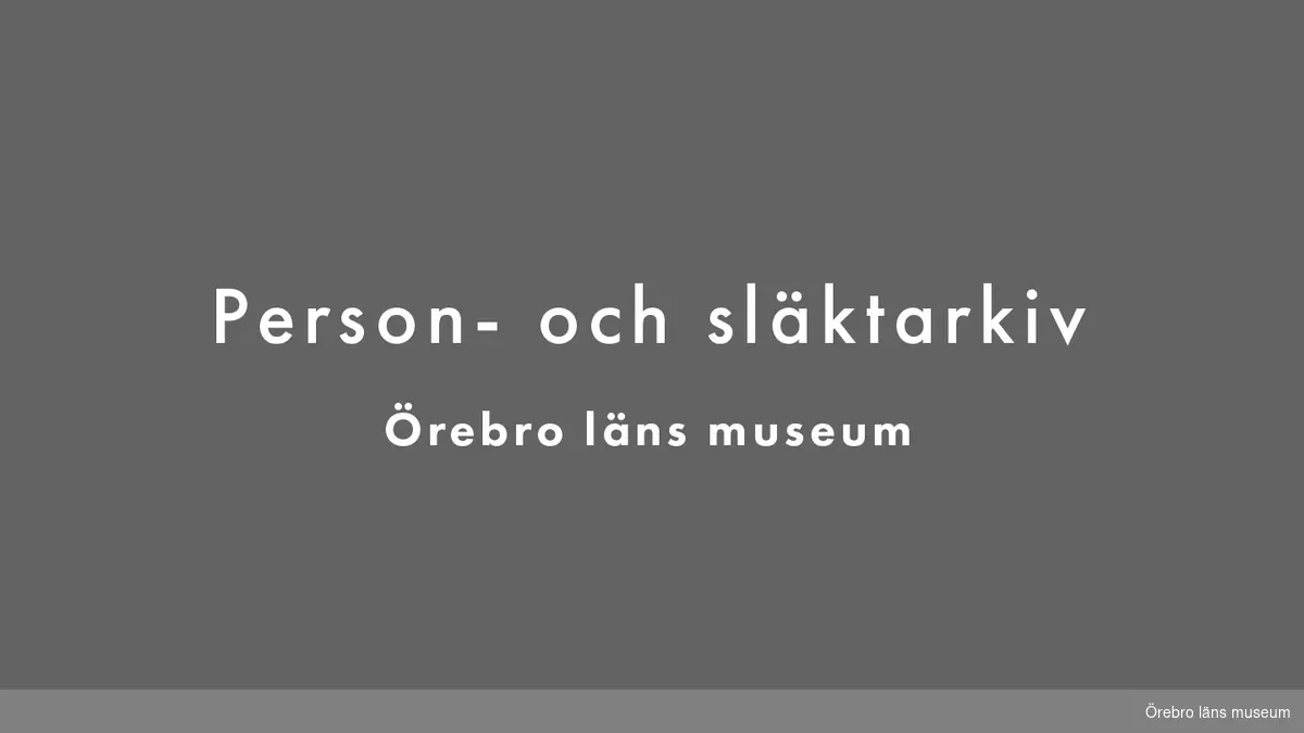 August Larssons personarkiv. 

Innehåller: 
Lottbrev i Örebro intecknings kommanditbolag, 1917.