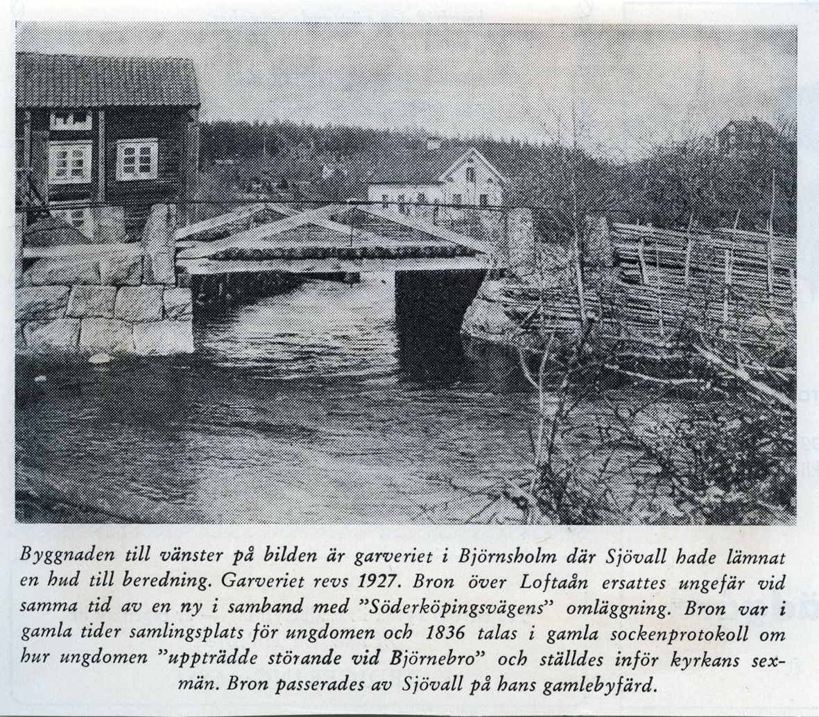 Garveriet i Björnholm / Harg. Ur Vimmerby tidnings julnummer 1958.