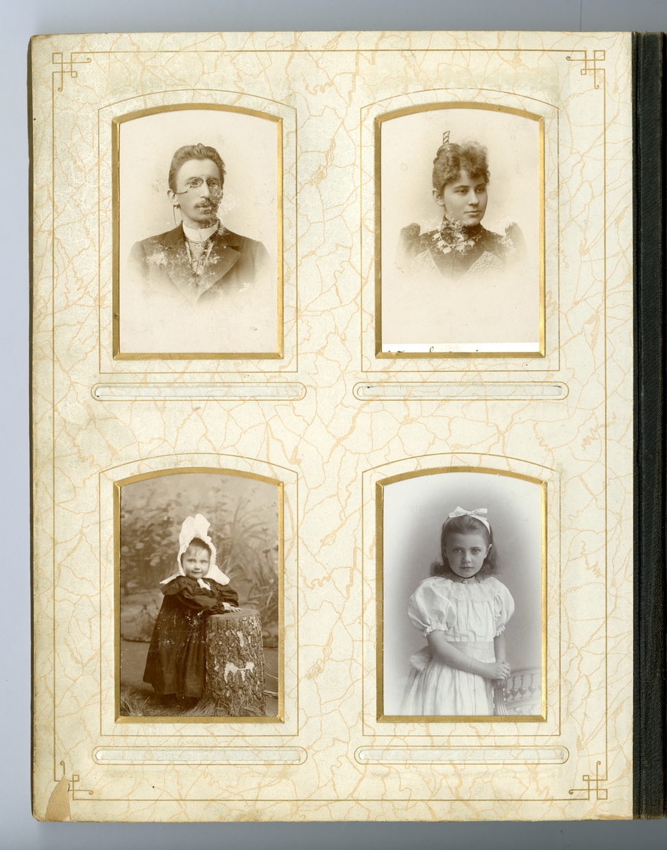 Portrett av ukjent kvinne.

Påskrift: H. Ingeberg. Christiania. 
Påskrift bak: H. Ingeberg. Hj. af Toldbedgd. og Kongensgd. Pladen opbevares. J.L.N