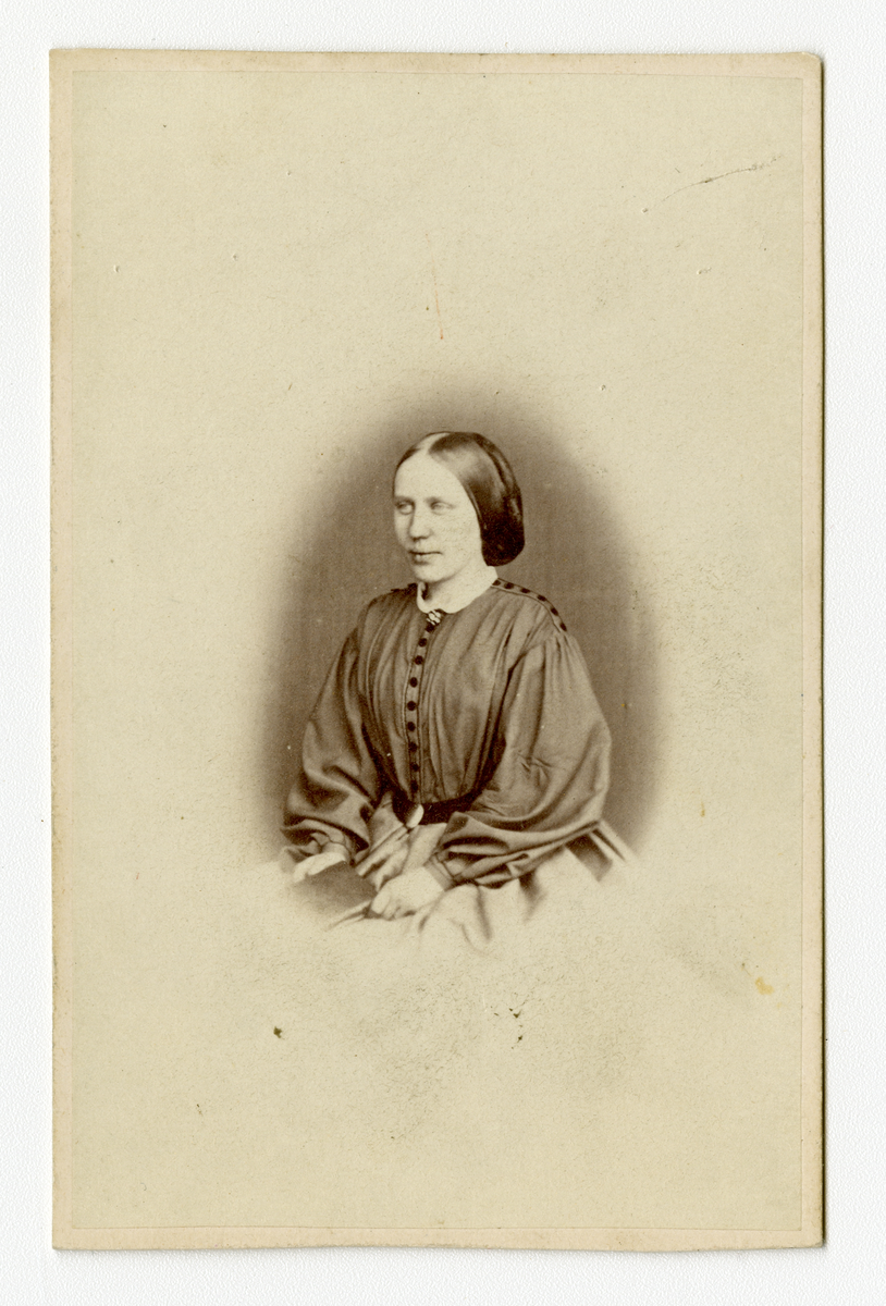 Portrett av kvinne, 1863

Påskrif Bak: D. Hamilton. Photographisches Atelier. Laurvig.