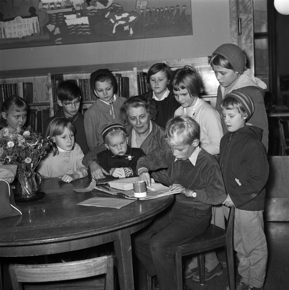 Barn på Stadsbiblioteket, Uppsala 1960