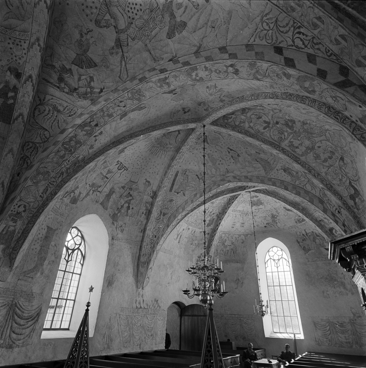 Morkarla kyrka restaurerad, Uppland 1956