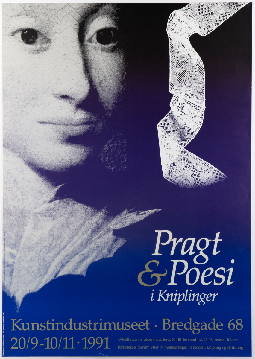 Pragt & poesi i kniplinger [Utstillingsplakat]