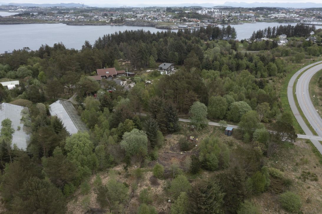Dronefoto. Utsikt mot Københavnerbukta/Sunde