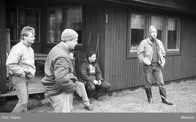 Från vänster: Lars Andersson, Anders Nygren, Bengt BAW Andersson (sittande) och Hans-Christer Hellman, alla Ing 2.