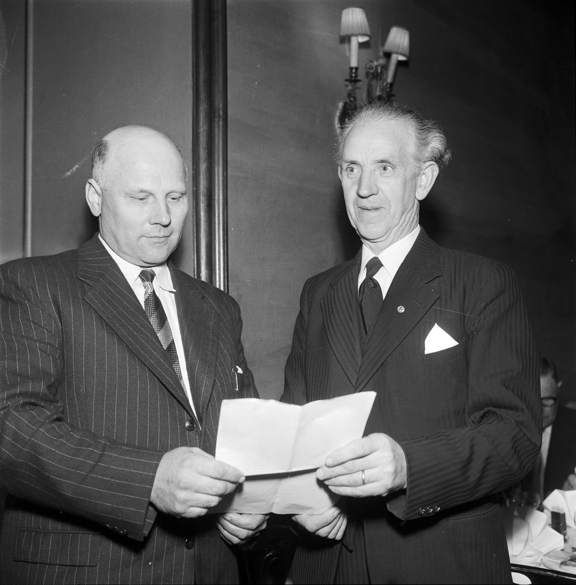 Riksförbundet Landsbygdens Folk (RLF) på middag och möte, Uppsala 1956