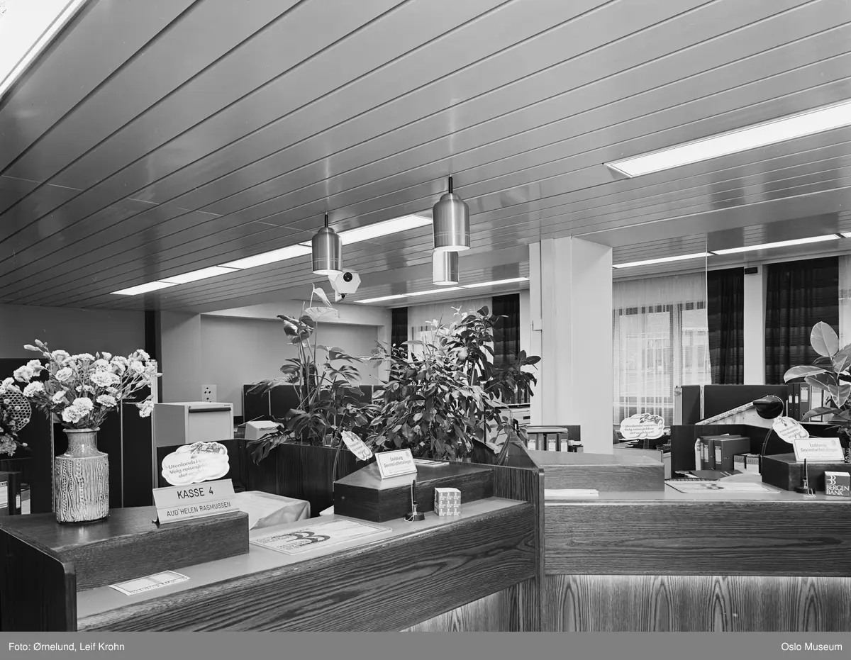 Bergen Bank, filial, kontor, interiør