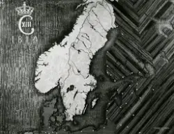 Historisk karta över Östersjön 1814 i utställningarna i örlo