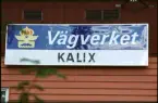 Skylt på vägverkets lokal.