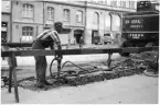 Viadukt och vägarbete, vid Rudbecksgatan.