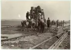 Betongbeläggningsarbeten på vägen Getinge-Lund. Idag Länsväg 946 Skåne län.