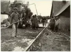 Betongbeläggningsarbeten på vägen Getinge-Lund. Idag Länsväg 946 Skåne län.