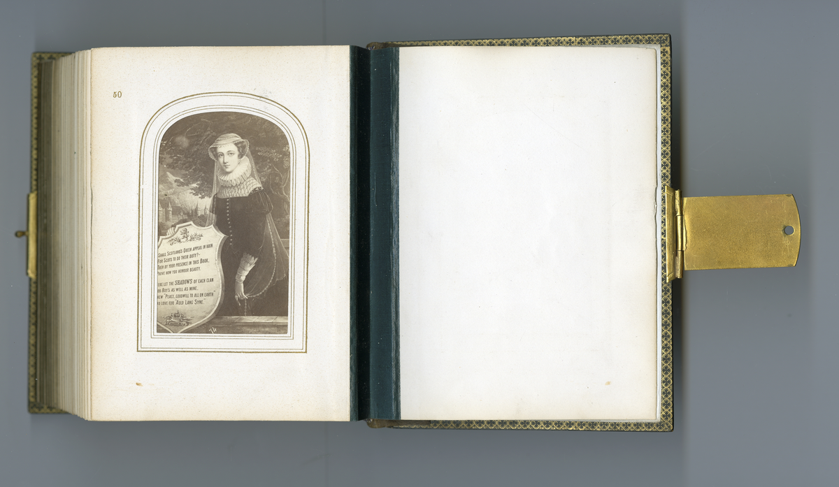 Visittkortalbum som inneholder portretter (av type carte de visite/visittkort) av familien Aall/Faye, deres venner og bekjente fra midten av 1800-tallet. Inneholder også foto av kjente skikkelsen der i blant doktor Mary Edwards Walker (1832 - 1919)